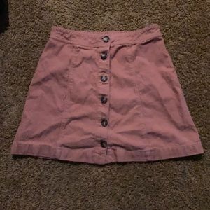 H&M: Pink Corduroy Skirt